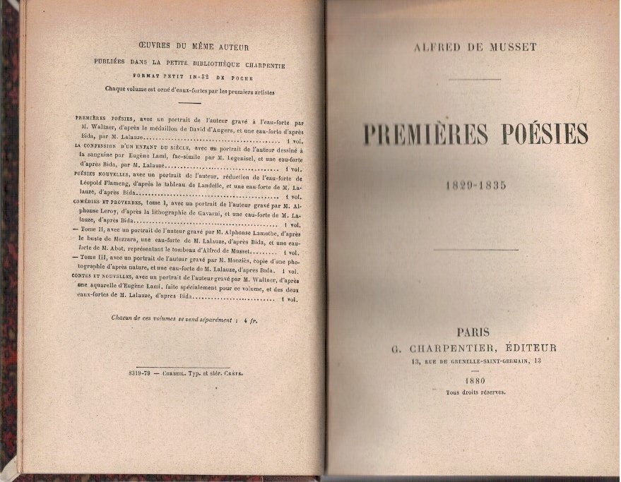 Première poésies 1829-1835