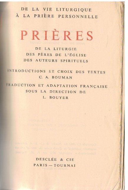 Prieres de la liturgie des peres de l'eglise des auteurs …