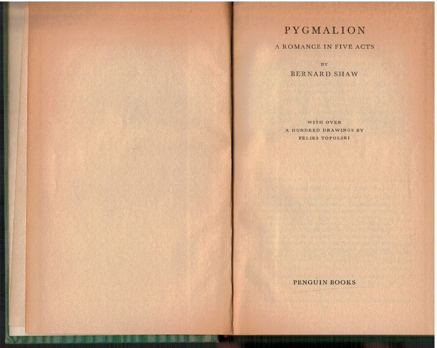 Pygmalion a romance in five acts