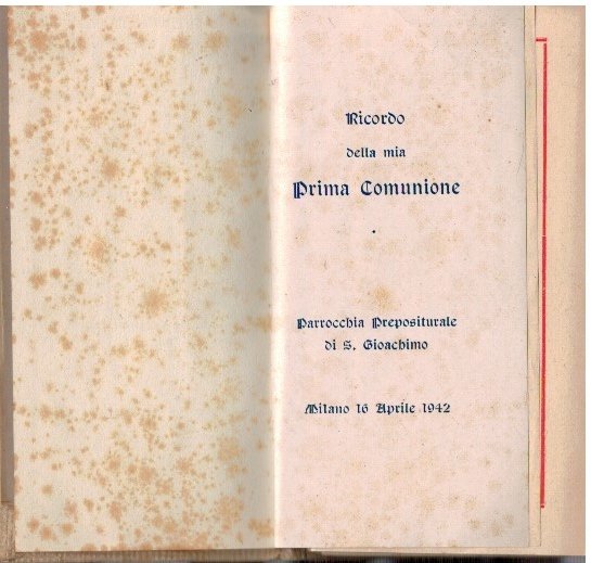 Ricordo della mia prima comunione parrocchia prepositurale S.Gioachimo Milano 10 … | Immagine principale