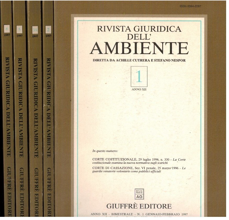 RIVISTA Giuridica dell'Ambiente Anno XII