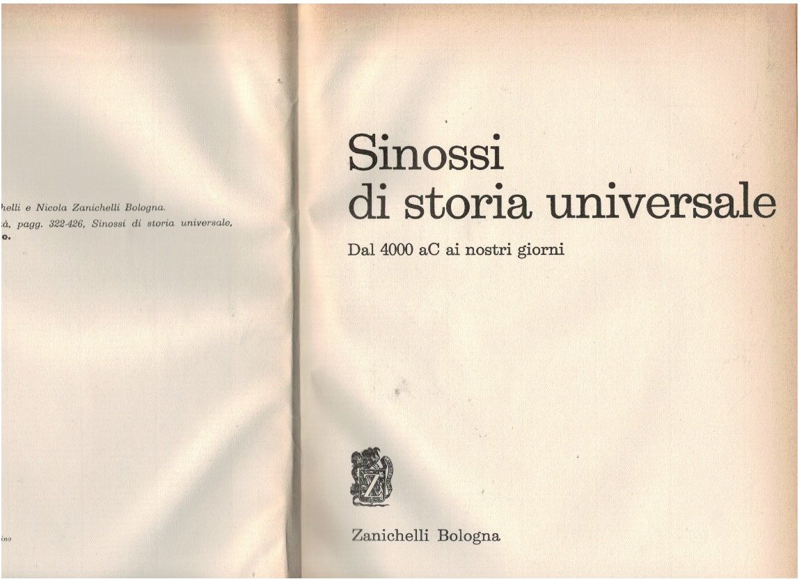 Sinossi di storia universale dal 4000 aC ai giorni nostri