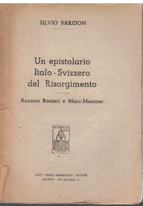 Un epistolario Italo-Svizzero del Risorgimento