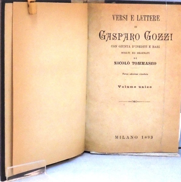 VERSI E LETTERE CON GIUNTA D`INEDITI E RARI SCELTI ED …