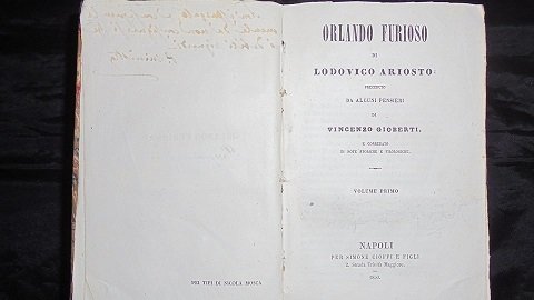 ORLANDO FURIOSO Preceduto da alcuni pensieri di Vincenzo Gioberti e …