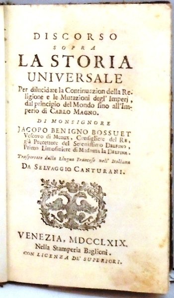 DISCORSO SOPRA LA STORIA UNIVERSALE Per delucidare la continuazione della … | Immagine Gallery 1