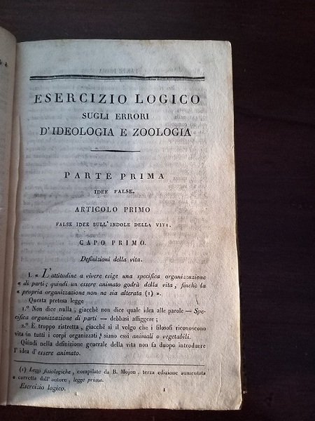 ESERCIZIO LOGICO SUGLI ERRORI D`IDEOLOGIA E ZOOLOGIA OSSIA ARTE DI …