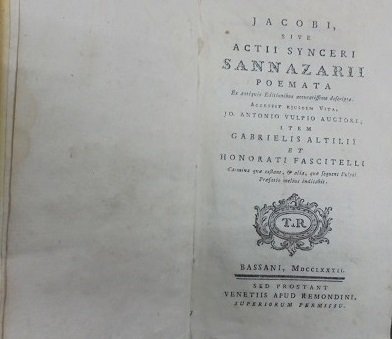 JACOBI, SIVE ACTII SYCERI SANNAZARII POEMATA