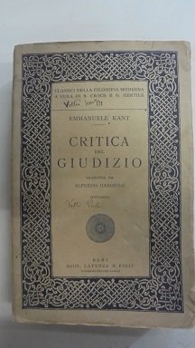 CRITICA DEL GIUDIZIO (RISTAMPA)