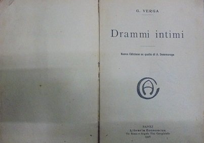 DRAMMI INTIMI Nuova edizione su quella di A. Sommaruga.