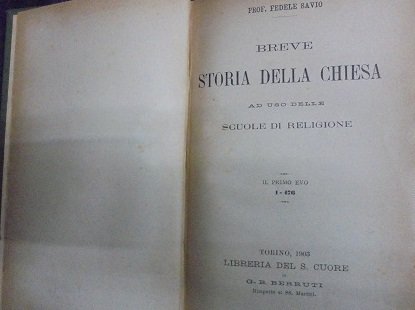 BREVE STORIA DELLA CHIESA. AD USO DELLE SCUOLE DI RELIGIONE