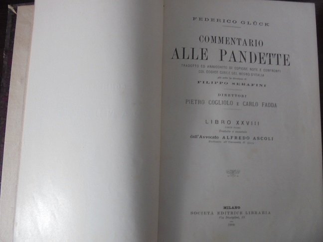 COMMENTARIO ALLE PANDETTE Tradotto ed arricchito di copiose note e … | Immagine principale