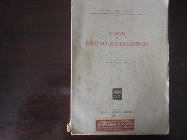 CORSO DI DIRITTO ECCLESIASTICO