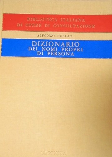 DIZIONARIO DEI NOMI PROPRI DI PERSONA