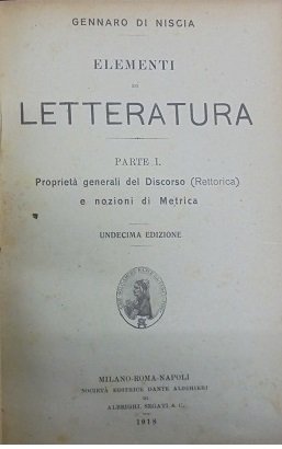 ELEMENTI DI LETTERATURA