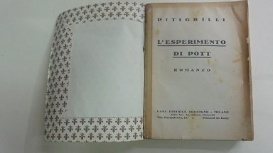 L`ESPERIMENTO DI POTT Romanzo.