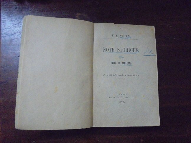 NOTE STORICHE SULLA CITT¿ DI BARLETTA 3 Volumi legati in …