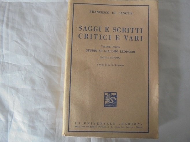 SAGGI E SCRITTI CRITICI E VARI. VOL. 8. STUDIO SU … | Immagine principale