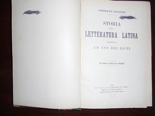 STORIA DELLA LETTERATURA LATINA Compendiata ad uso dei licei.