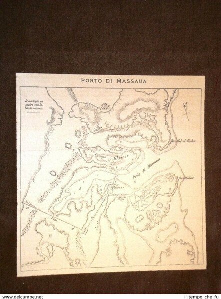 Carta o cartina del 1886 Il porto di Massaua o …