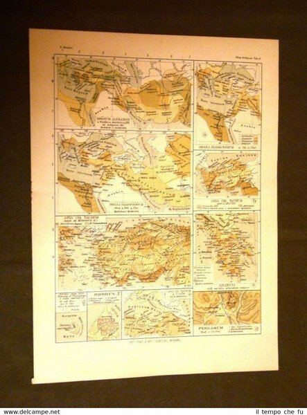 Carta cartina estratta da Atlante del 1890 Regni antichi Rhodus …