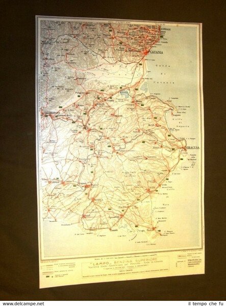 Carta geografica mappa Siracusa Ragusa Modica Comiso Touring Club ...