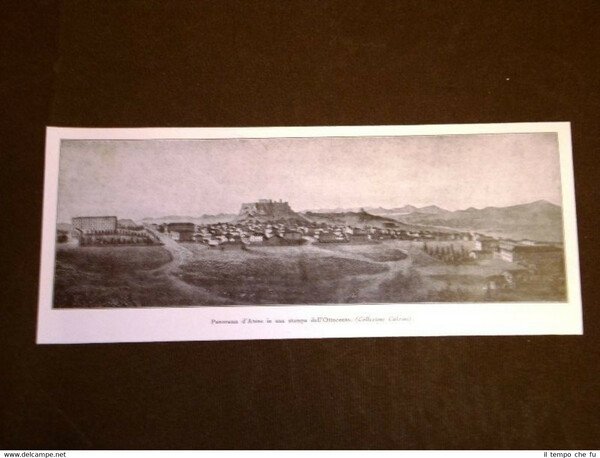Panorama di Atene in Grecia Stampa dell'800 Collezione Calzini