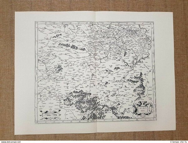 Carta geografica o Mappa Thuringia Duringen Lantgraviatus Anno 1650 Ristampa