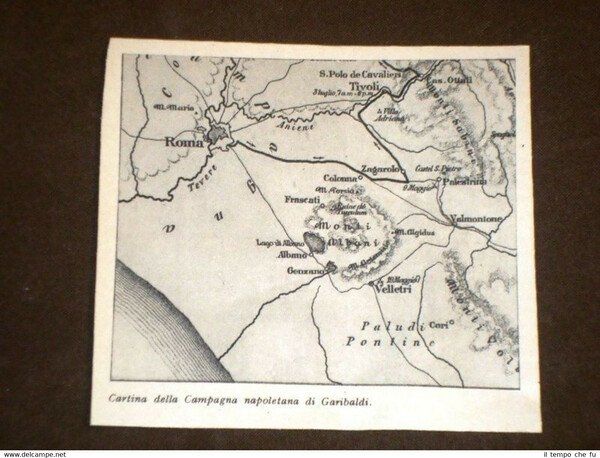 Carta o cartina della campagna napoletana di Giuseppe Garibaldi Campania …