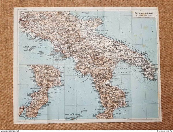 Carta geografica o cartina del 1940 Italia meridionale Touring Club …