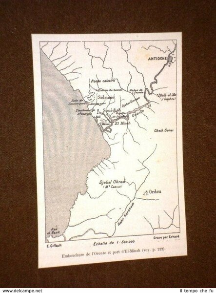 Carta o cartina del Libano del 1889