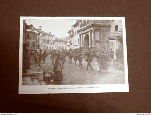 WW1 Prima guerra mondiale 1914-1918 Truppe d'Italia entrano in Feltre …