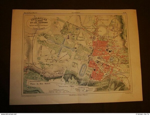 Carta, cartina, pianta o mappa del 1840 Città di Versailles …