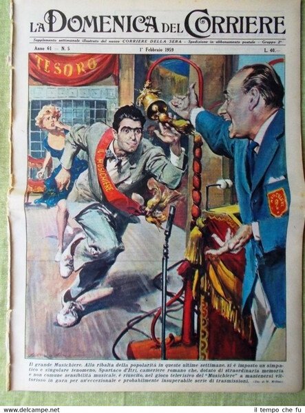 La Domenica del Corriere 1 Febbraio 1959 Musichiere Festival Sanremo …