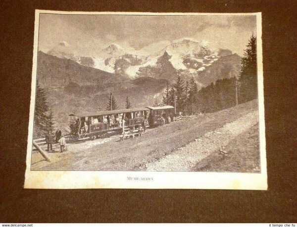 Treni e ferrovie nel 1915 La ferrovia del Murrenbahn - Print