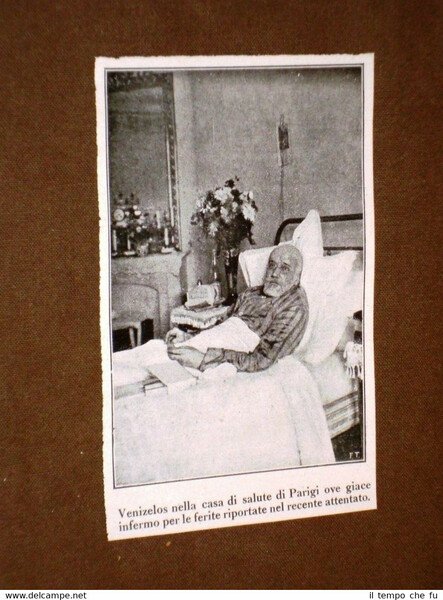 Eleftherios Venizelos Grecia nel 1920 A Parigi ferito dopo l'attentato …