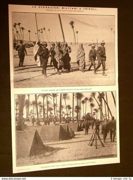 Spedizione dell'Italia in Libia nel 1911 Sentinelle Spie Fanteria Oasi
