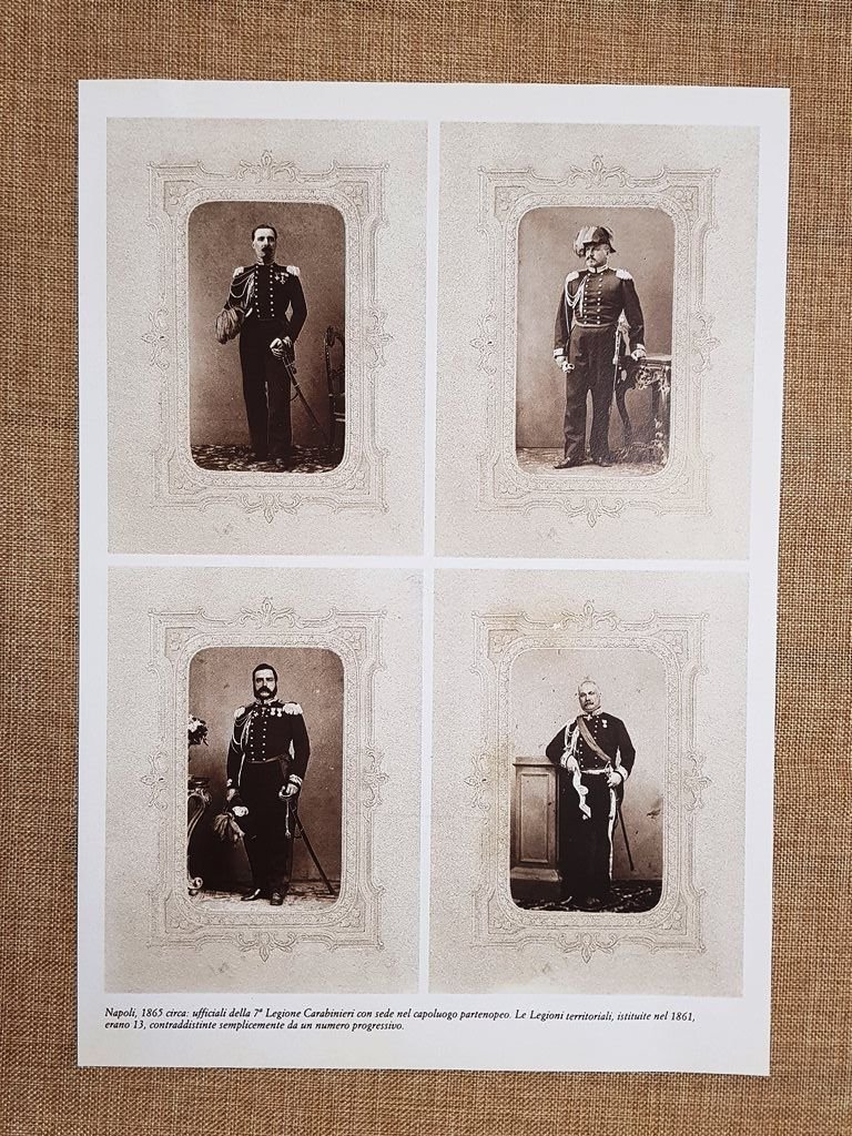 1865 Napoli 7a Legione Carabinieri Campania e Capitano in montura …