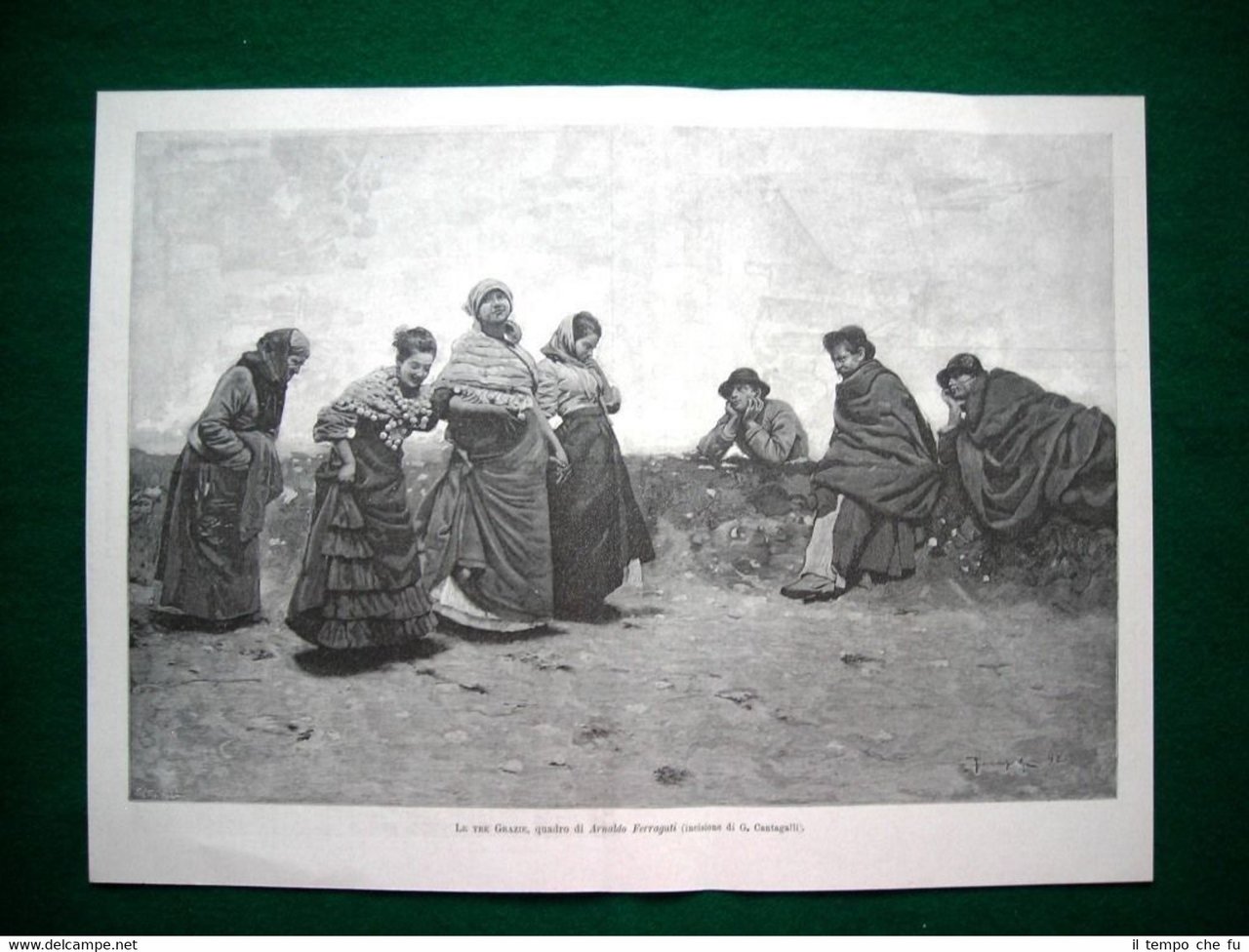 1893 - Le tre grazie, quadro di A. Ferraguti + …