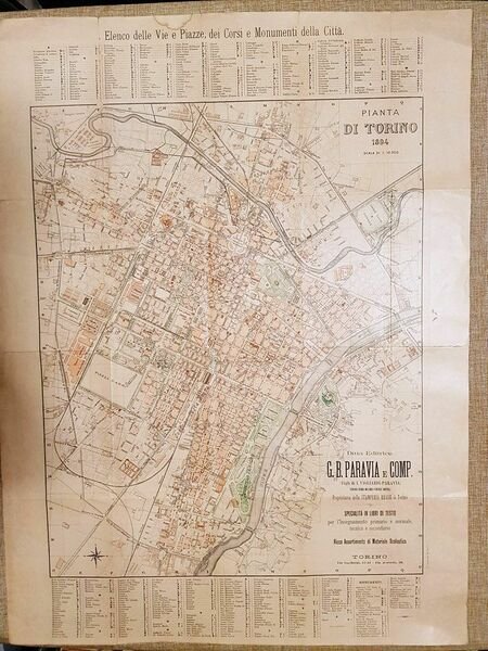 Carta topografica mappa o pianta La Città di Torino Piemonte …