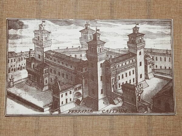 Ferrara nel 1740 Castello Estense Emilia Romagna A. Bolzoni Litografia …
