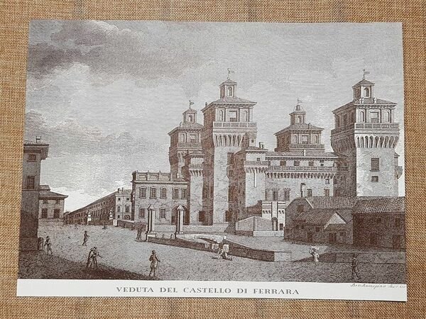 Il Castello di Ferrara nell'800 Emilia Romagna B. Rosaspina Litografia …