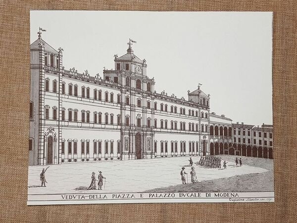 Modena nel 1791 Piazza e Palazzo Ducale Emilia Romagna Litografia …