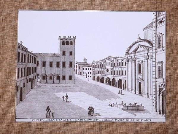Modena nel 1790 Strada e Chiesa di San Domenico Bell'Arti …
