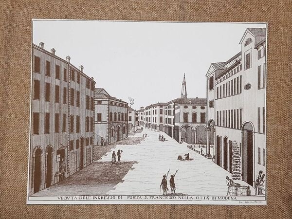 Modena nel 1790 Ingresso Porta San Francesco Emilia Romagna Litografia …
