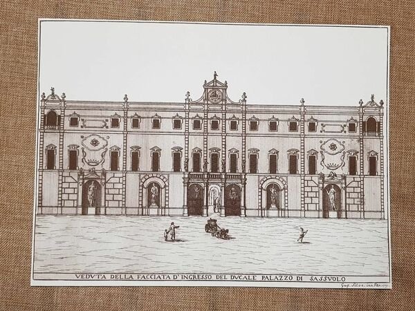Modena nel 1791 Ingresso Ducale Palazzo di Sassuolo Emilia R.Litografia …