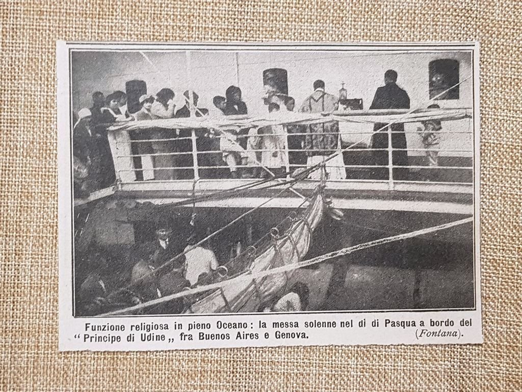 A bordo della Nave Principe di Udine nell'Oceano nel 1914 …