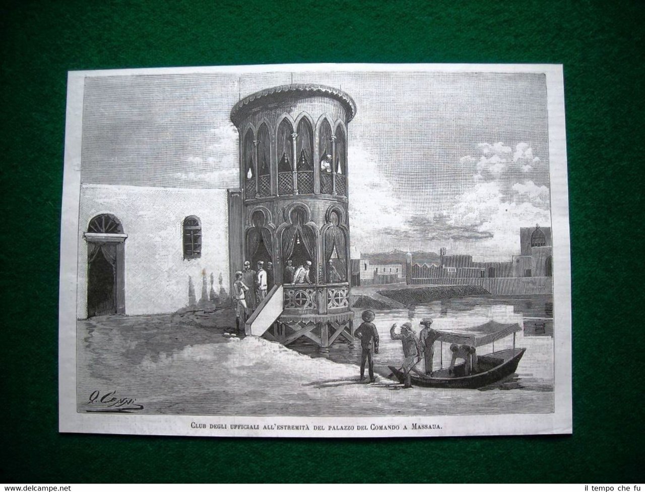 A Massaua nel 1885 , Club degli Ufficiali all'estremità del …