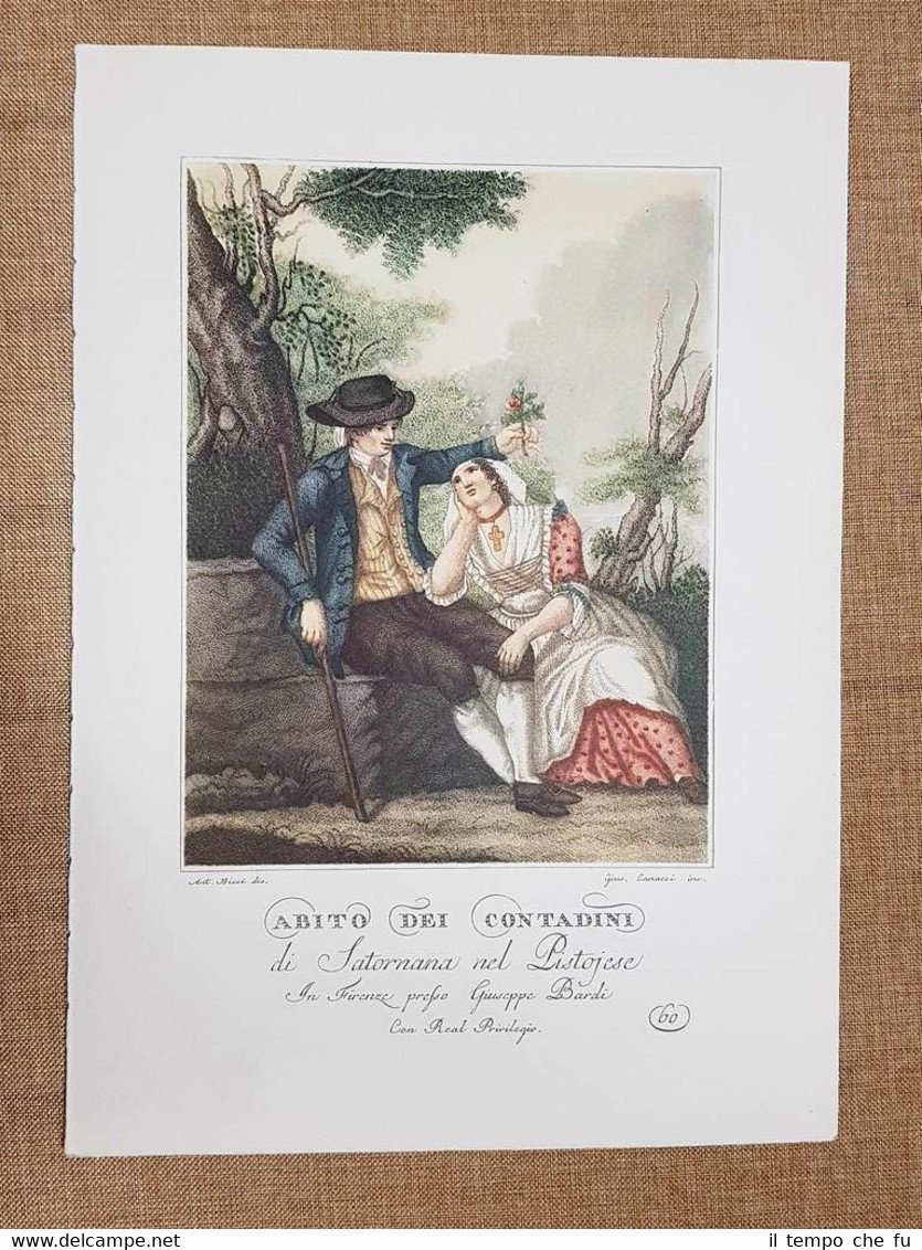 Abito dei Contadini di Satornana Pistoia Costume Toscana Lasinio Ristampa …