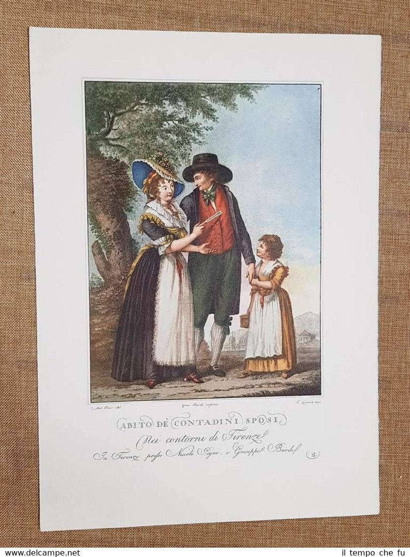 Abito dei Contadini sposi Firenze Costume Toscana Bicci Lasinio Ristampa …